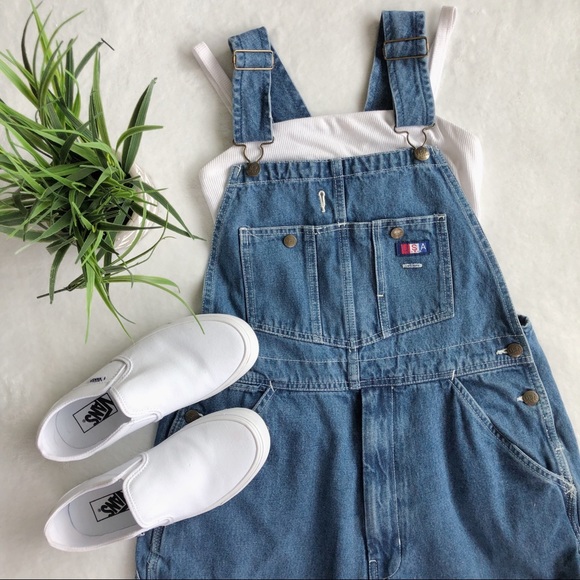 Vintage Pants - Vintage 90s USA Works Denim Overalls